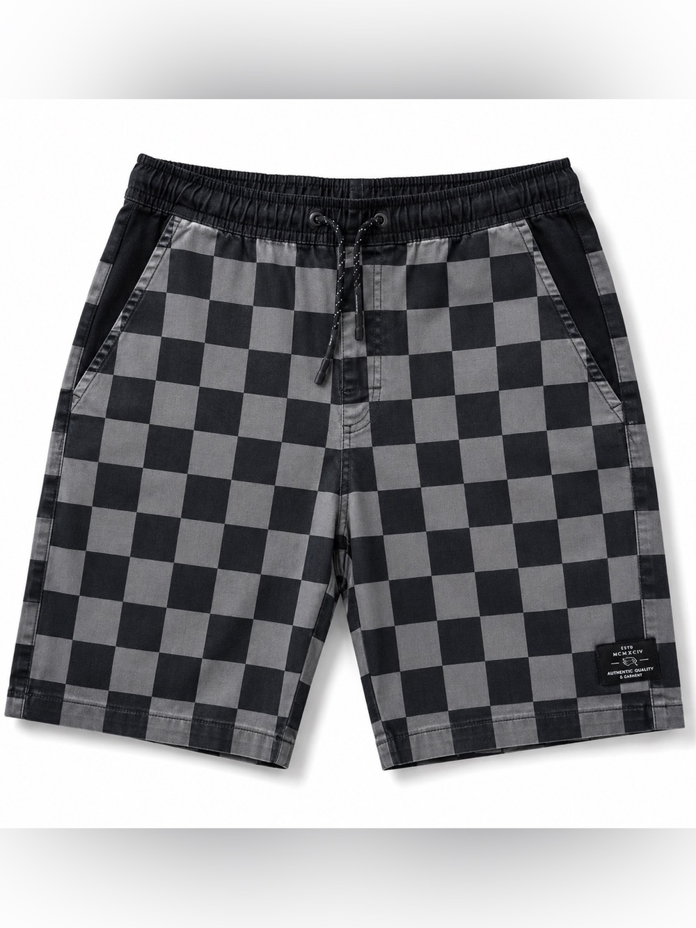 Tony Hawk Black & Gray Checkerboard Athletic Shorts